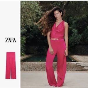 Zara Hot Pink Satin Set